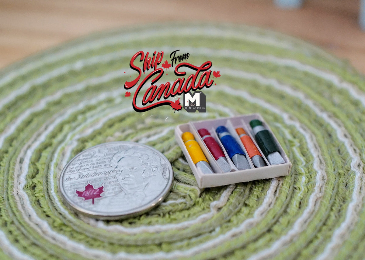 1:12 Scale Miniature Artist Paint Tubes and Brushes in Box, 13/16 inch long, DIY Dollhouse Supply