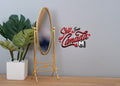 1:12 Scale Miniature Metal Cheval Mirror, Oval, Free Standing, 5-7/16 inch tall, DIY Dollhouse Supply (brass)