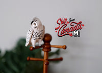 1:12 scale Miniature Dollhouse Snowy Owl, miniature bird D085