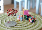 1:12 Scale Miniature Puzzle Cubes, Set of 4, 3/8 inch wide, DIY Dollhouse Supply