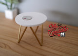 Miniature Round Table 1:12 Scale Dollhouse Supplies Furniture Dining Table with Metal Legs - I005