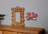 1:12 Dollhouse Miniature Ornate Rectangular Gold Picture Frame - A088