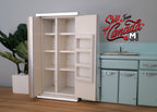 1:12 Scale Miniature Wood Side by Side Refrigerator, 2 Doors, 8 Shelves, 5-3/8 inch tall, DIY Dollhouse Supply (white)
