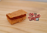 Miniature Rattan Picnic Basket 1:12 Scale Dollhouse Supplies Accessories 2-3/16 inch wide - D047