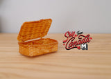 Miniature Rattan Picnic Basket 1:12 Scale Dollhouse Supplies Accessories 2-3/16 inch wide - D047