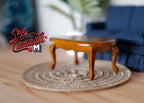 Miniatura a escala 1:12 de sofá de tela de 2 plazas y mesa de centro ovalada de madera, set de 2, 4-3/4 inch de largo, suministros DIY para casa de muñecas (azul marino)