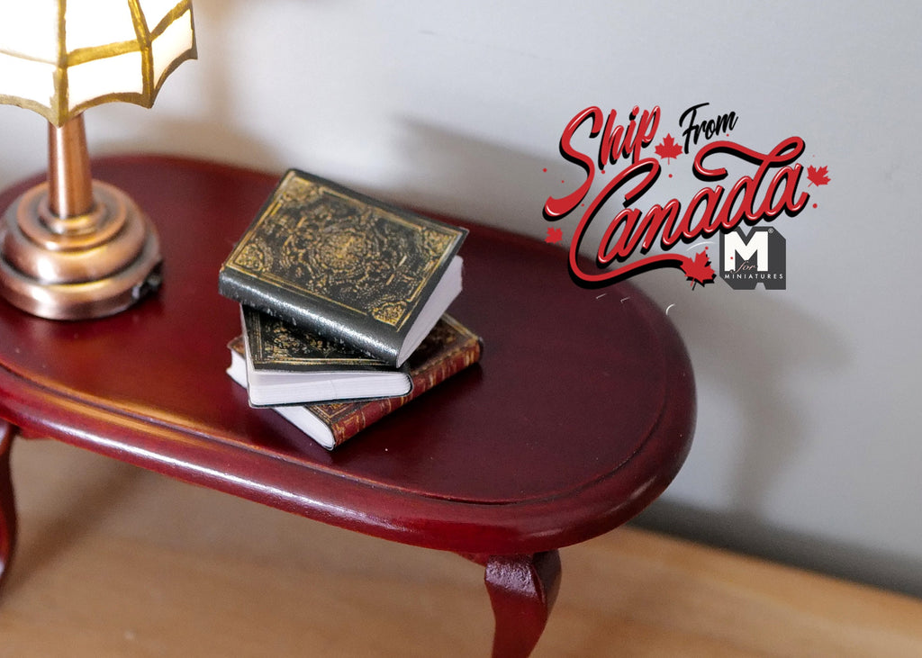 1:12 Scale Miniature Hardcover Books, Set of 3, 13/16 inch tall, DIY Dollhouse Supply
