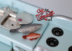 Poisson miniature entier à l'échelle 1:12, lot de 2, 4,1 cm de long, fourniture pour maison de poupée DIY (non comestible)