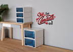 Miniatura a escala 1:12: cajones de almacenaje apilables, set de 5, 1-9/16 inch de ancho, suministros DIY para casa de muñecas (blanco y azul)