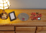 1:12 Dollhouse Supplies Miniature Small Rectangular Metal Photo Frame with Stand - B053