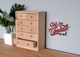 1:12 Dollhouse miniature unpainted unfinished 6-drawer chest, Dollhouse Furniture drawer chest, 1/12th scale dresses - H011