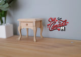 1:12 Dollhouse miniature unpainted bedroom nightstand with drawer - J042