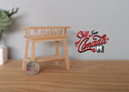 1:12 Scale Miniature Unpainted Wood Garden Shelf, Slatted Top Rail, 3-1/8 inch tall, DIY Dollhouse Supply