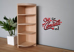 1:12 Scale Miniature Unpainted Wood Corner Curio Shelf, 4 Open Shelves, Curved Front, 6-1/8 inch tall, DIY Dollhouse Supply