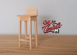 Dollhouse Miniature unpainted handmade wooden bar chair dolls house wood bar chair 1:12 miniature