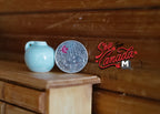 1:12 Scale Miniature Ceramic Pomegranate Vase, 1 inch tall, DIY Dollhouse Supply (pale aqua)