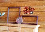 1:12 Scale Miniature Metal Picture Frames, Set of 2, 2-3/8 inch tall, DIY Dollhouse Supply (dark red)