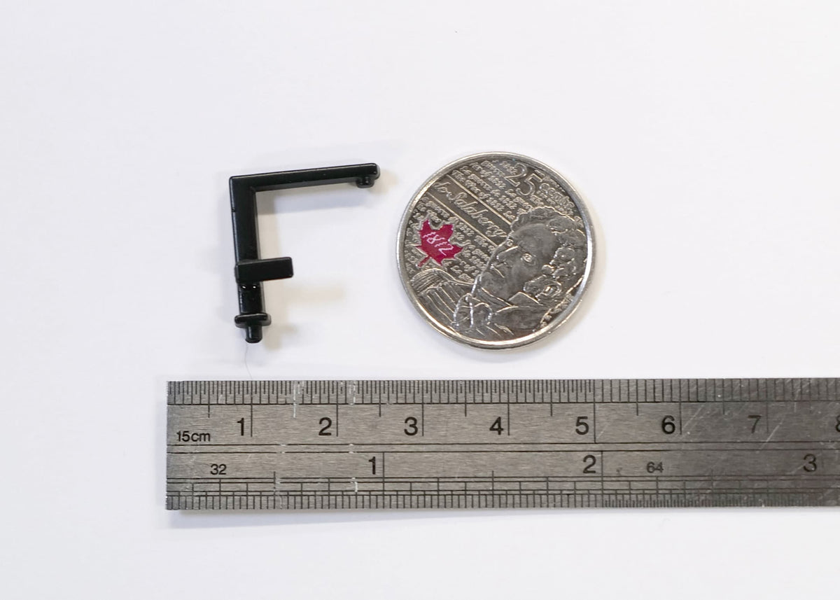 1:12 Scale Miniature Metal Offset Handle Faucet, 13/16 inch tall, DIY Dollhouse Supply (black) (E)
