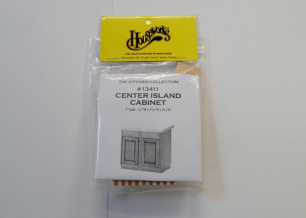 1:12 Scale Miniature Wood Kitchen Center Island Cabinet Kit, 2-15/16 inch tall, DIY Dollhouse Supply