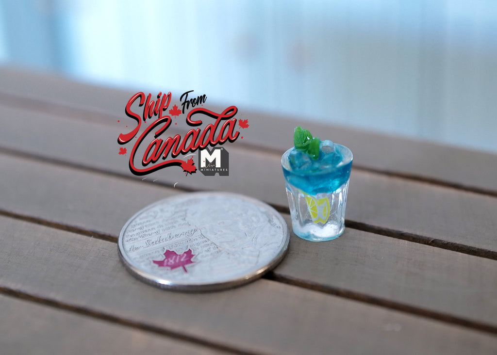 1:12 scale Dollhouse miniature glass of Lime Soda with Ice miniature beverage fountain drink E085