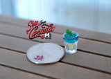 1:12 scale Dollhouse miniature glass of Lime Soda with Ice miniature beverage fountain drink E085