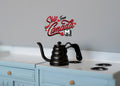 1:12 Scale Miniature Metal Gooseneck Coffee Drip Kettle, 1-9/16 inch long, DIY Dollhouse Supply (black)