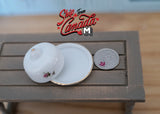 1:12 Dollhouse Supplies miniature 2 piece ceramic serving tray with cover dome - A019