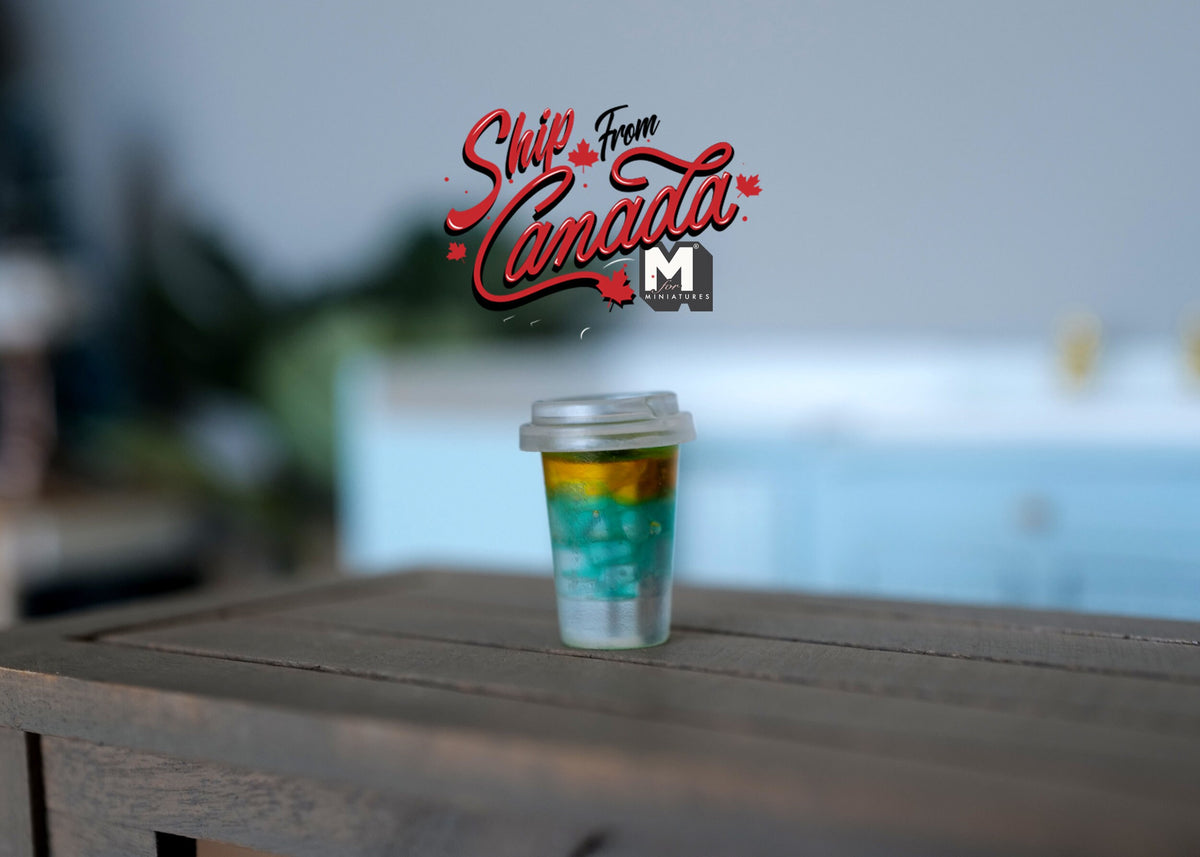1:6 Scale Miniature Summer Drink, 7/8 inch tall, DIY Dollhouse Supply