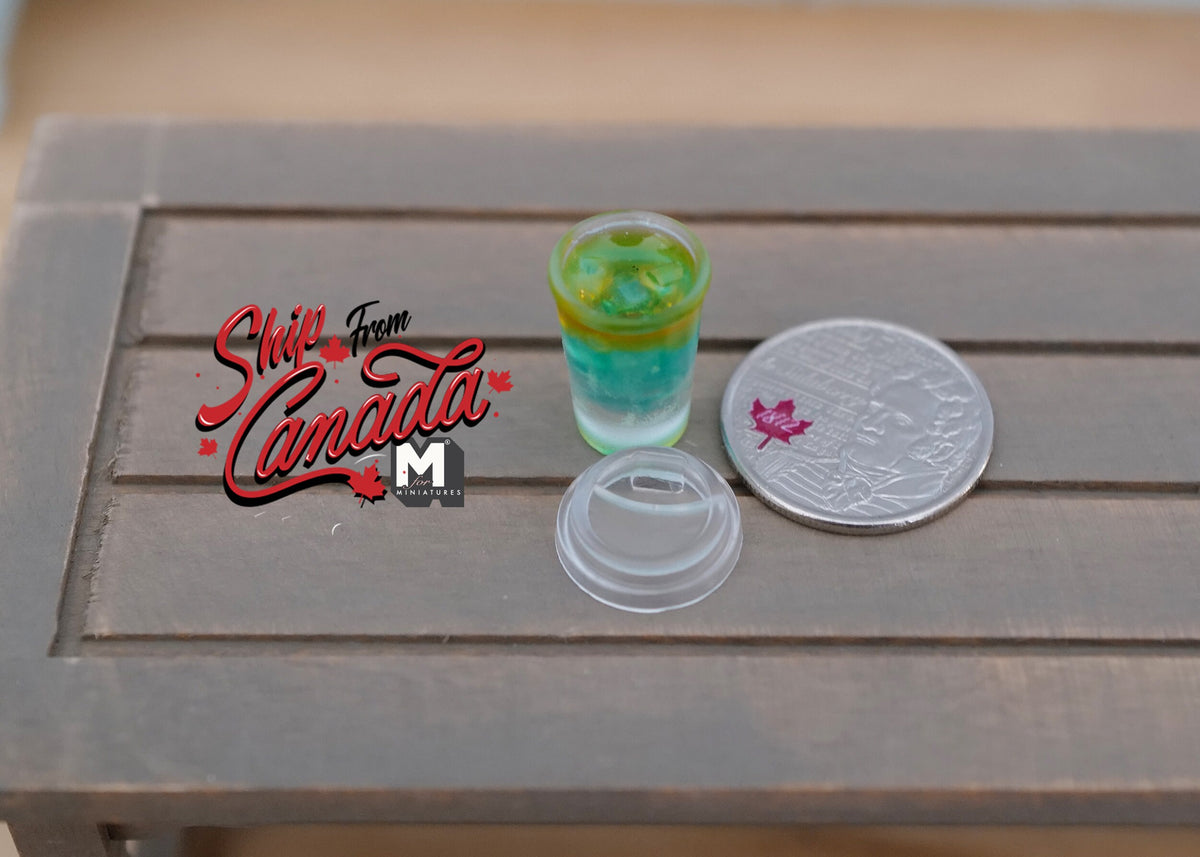 1:6 Scale Miniature Summer Drink, 7/8 inch tall, DIY Dollhouse Supply
