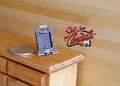 1:12 Scale Miniature Metal Rectangular Picture Frame with Back Stand, 1 inch tall, DIY Dollhouse Supply (gunmetal)