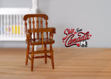 Miniature Baby High Chair 1:12 Scale Dollhouse Supplies Booster Seat Miniature High Chair 3-9/16 inch tall (wood) - C015