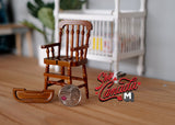 Miniature Baby High Chair 1:12 Scale Dollhouse Supplies Booster Seat Miniature High Chair 3-9/16 inch tall (wood) - C015