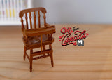 Miniature Baby High Chair 1:12 Scale Dollhouse Supplies Booster Seat Miniature High Chair 3-9/16 inch tall (wood) - C015