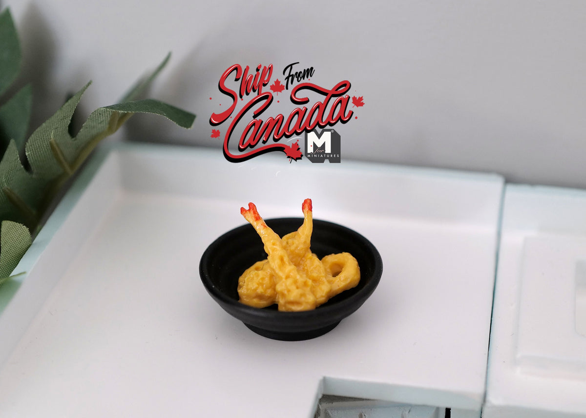 1:6 Scale Miniature Japanese Tempura, 1-3/16 inch wide, DIY Dollhouse Supply
