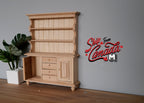 1:12 Scale Miniature Unpainted Wood Kitchen Dresser, Open Shelves, 4 Drawers, Lower Cupboard, 6-11/16 inch tall, DIY Dollhouse Supply