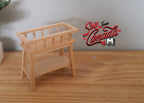 1:12 Scale Miniature Unpainted Wood Garden Shelf, Slatted Top Rail, 3-1/8 inch tall, DIY Dollhouse Supply