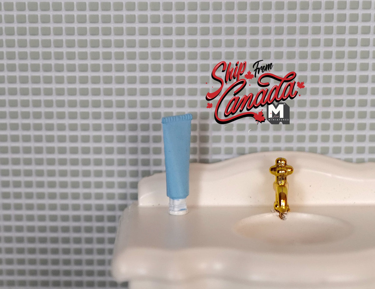 1:12 Scale Miniature Toothpaste Tube, 13/16 inch tall, DIY Dollhouse Supply (light blue)