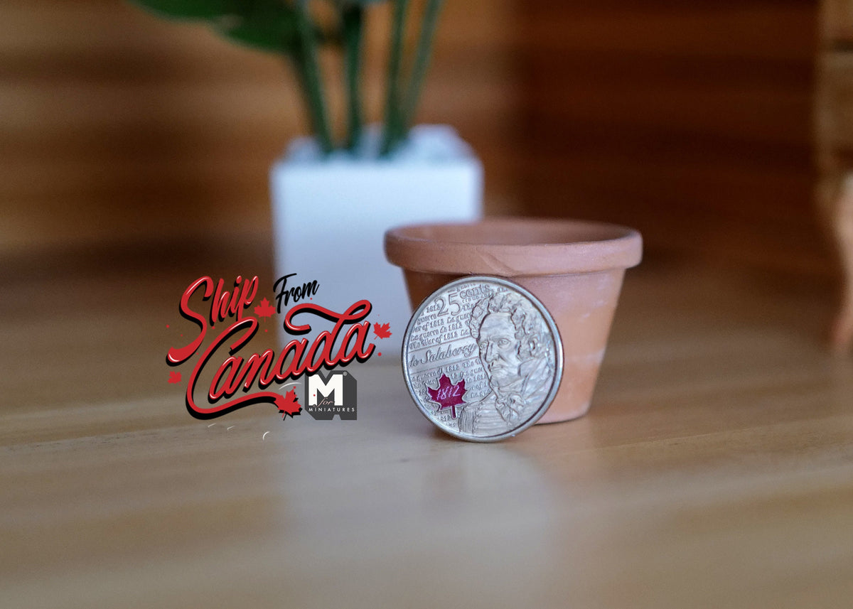 1:12 Scale Miniature Clay Flower Pot, 1-1/16 inch tall, DIY Dollhouse Supply