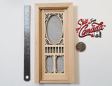 1:12 Dollhouse Material Miniature Bug Screen Door Frame Panel Unfinished Wooden Door and Door Frame (Back trim sold separately) - H004