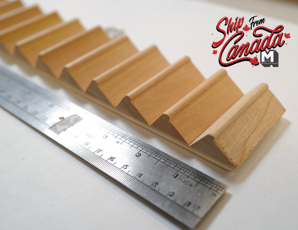 1:12 Scale Miniature Unfinished Dollhouse Staircase, 11 Treads, 2-1/4 inch wide