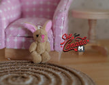 Dollhouse miniature plush bunny doll push bunny 1:12 scale rabbit doll - G029