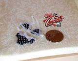1:12 Dollhouse Supplies miniature Bikini, Dark Blue w/ White Polka Dots - C044