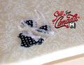 1:12 Scale Miniature Polka Dot Bikini, 2 Pieces, 1-1/2 inch wide, DIY Dollhouse Supply (navy blue)
