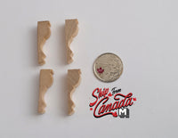 1:12 Dollhouse Brackets Miniature Unfinished Wooden Eave Corbel Brackets Post Brackets Set of 4 - J023