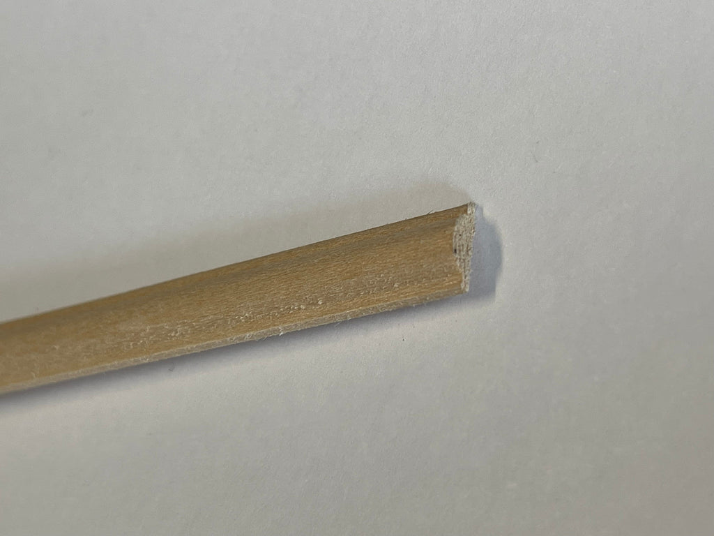 Miniature Half Round Wood Trim Molding for Dollhouse Walls, 18 inch long