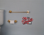 Miniatura a escala 1:12 de set de toallero y portarrollos, sin montar, 2-1/4 inch de largo, suministros DIY para casa de muñecas (dorado)