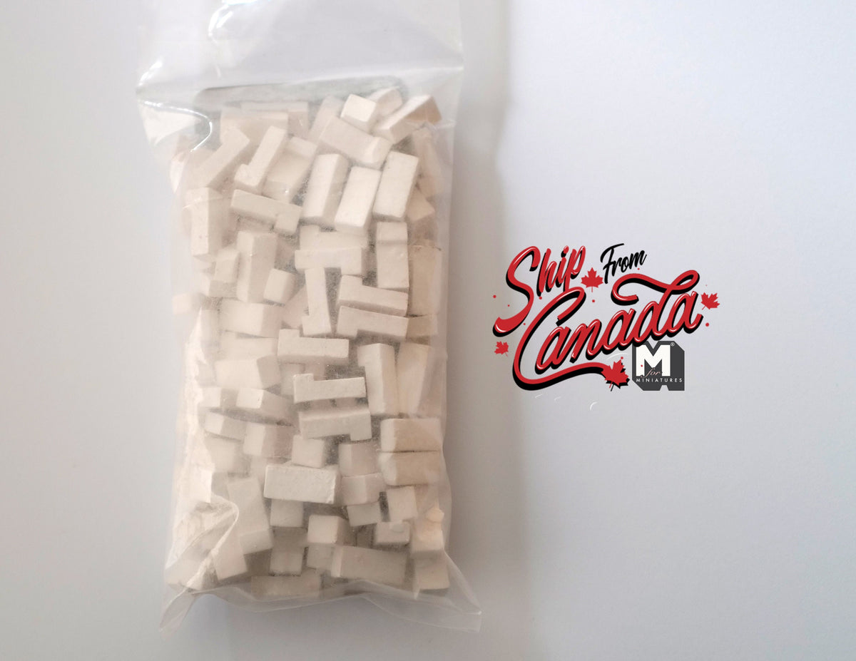 1:12 Scale Miniature Dollhouse White Brick Corners, Pack of 125