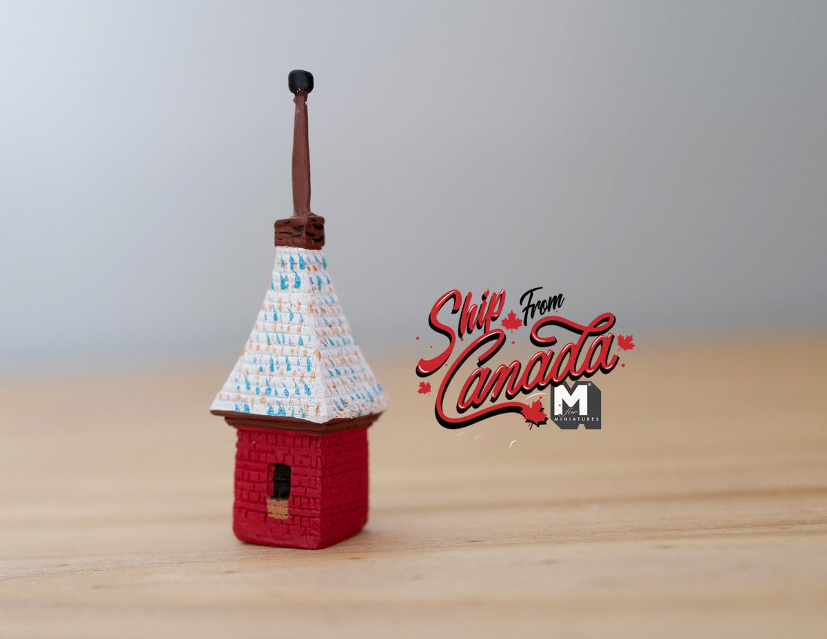 1:12 Scale Miniature Irish Cottage Birdhouse, 1-15/16 inch tall, DIY Dollhouse Supply (red)