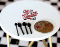 1:12 Scale Miniature Spoons, 2 Sizes, Set of 4, 7/8 inch long, DIY Dollhouse Supply (black)