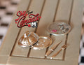 1:12 Scale Miniature Serving Tray with Cover Dome and Utensils, 4 Pieces, 7/8 inch long, DIY Dollhouse Supply (silver)